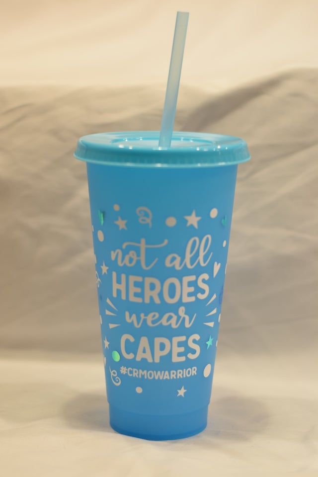 Not All Heroes Wear Capes Blue Color Changing Plastic Tumbler